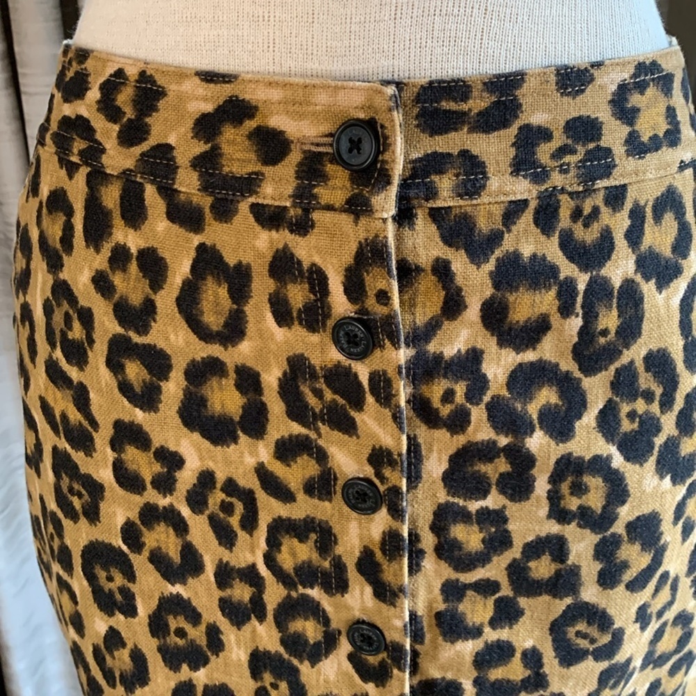 Lauren Ralph Lauren sz 8 linen/cotton leopard print skirt - Picture 3 of 7